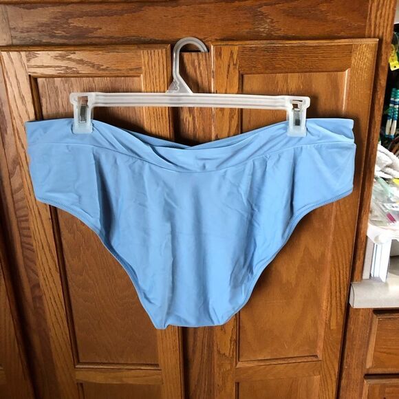 NWT J Crew Cross Front Cheeky Bikini Bottom Sky Blue Size 3X - Picture 7 of 10